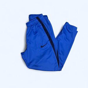 Men’s Nike joggers, blue, size Medium. Well-worn, casual comfort. Price reflects